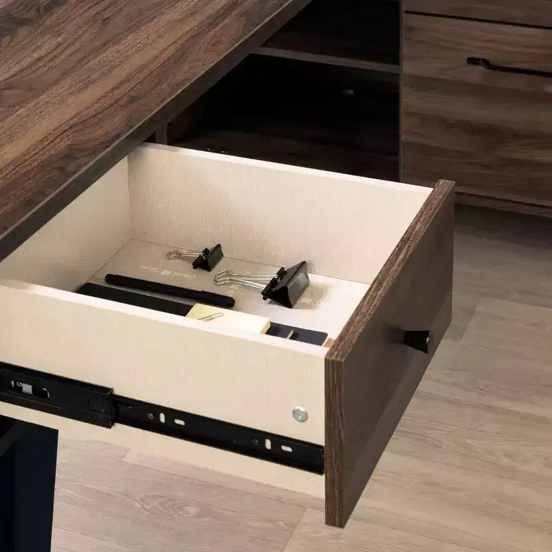 Lit plateforme simple avec 3 tiroirs – Brun/Chêne vieilli, Panneau de particules, Capacité de 250 lb