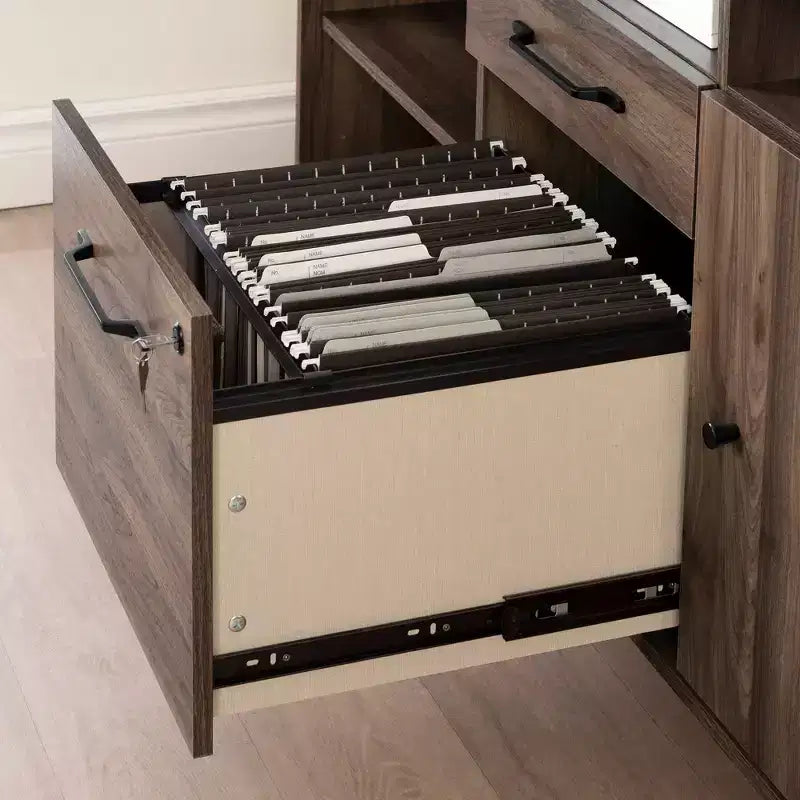 Lit plateforme simple avec 3 tiroirs – Brun/Chêne vieilli, Panneau de particules, Capacité de 250 lb