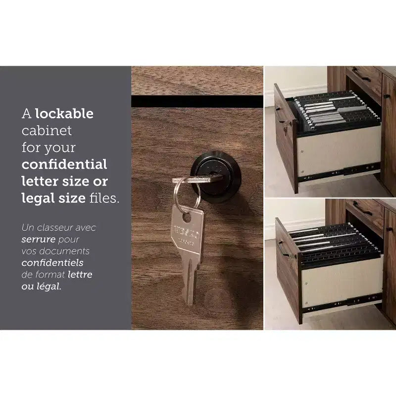 Lit plateforme simple avec 3 tiroirs – Brun/Chêne vieilli, Panneau de particules, Capacité de 250 lb