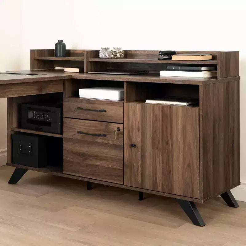 Lit plateforme simple avec 3 tiroirs – Brun/Chêne vieilli, Panneau de particules, Capacité de 250 lb