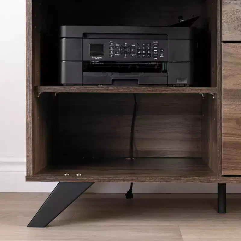 Lit plateforme simple avec 3 tiroirs – Brun/Chêne vieilli, Panneau de particules, Capacité de 250 lb