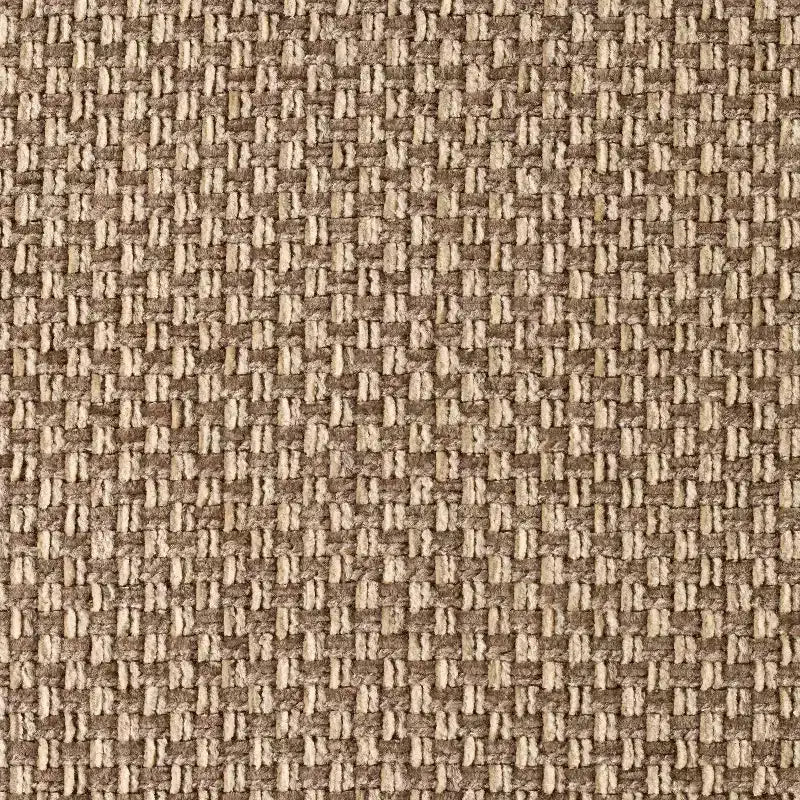 Banc de mi-siècle rembourré en tissu texturé couleur champignon avec dossier