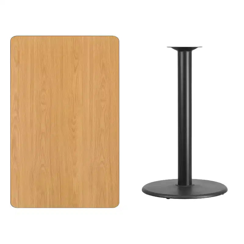 30"x48" Rectangular Bar Height Laminate Table – Cast Iron Base, 300 lb Capacity
