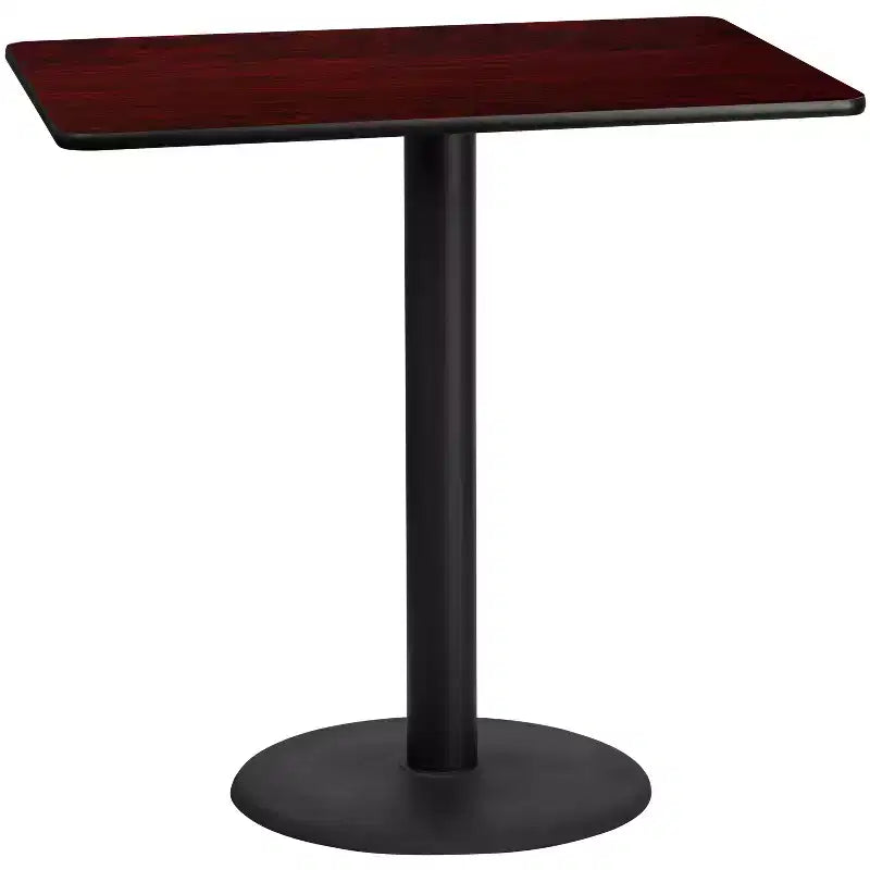 30"x48" Rectangular Bar Height Laminate Table – Cast Iron Base, 300 lb Capacity