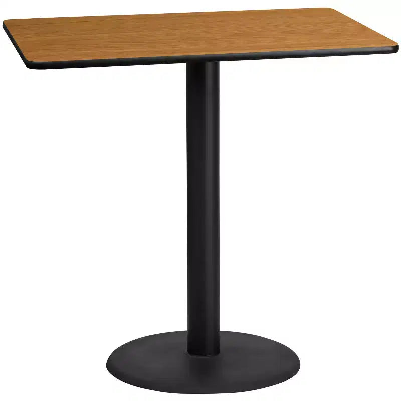 30"x48" Rectangular Bar Height Laminate Table – Cast Iron Base, 300 lb Capacity