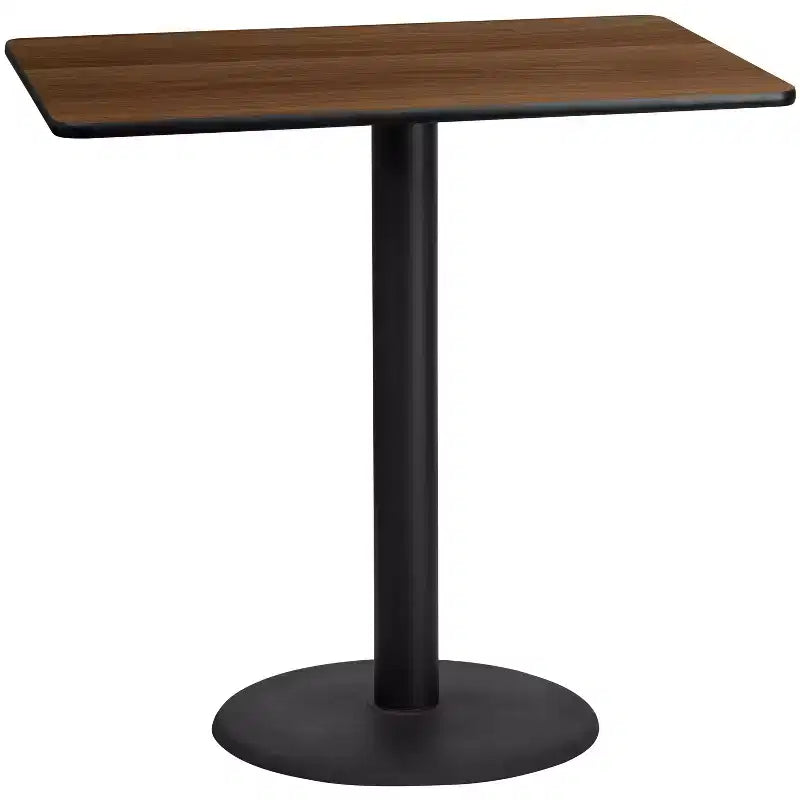 30"x48" Rectangular Bar Height Laminate Table – Cast Iron Base, 300 lb Capacity