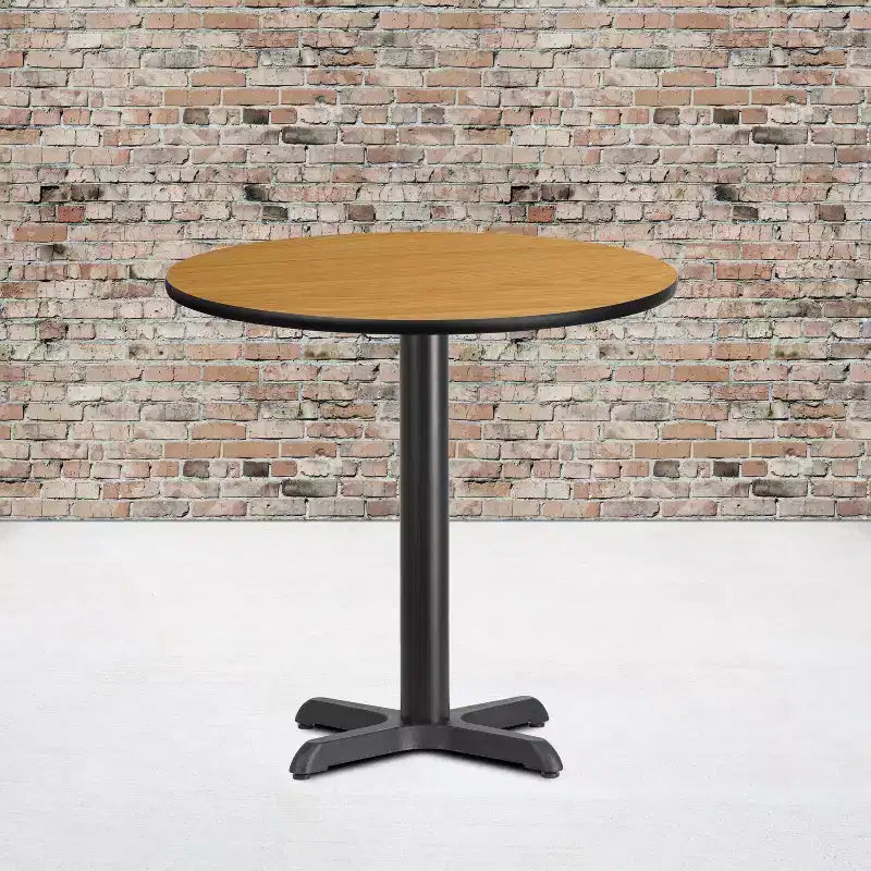 30" Round Laminate Hospitality Table with 22"x22" Cast Iron Base – 300 lb Capacity