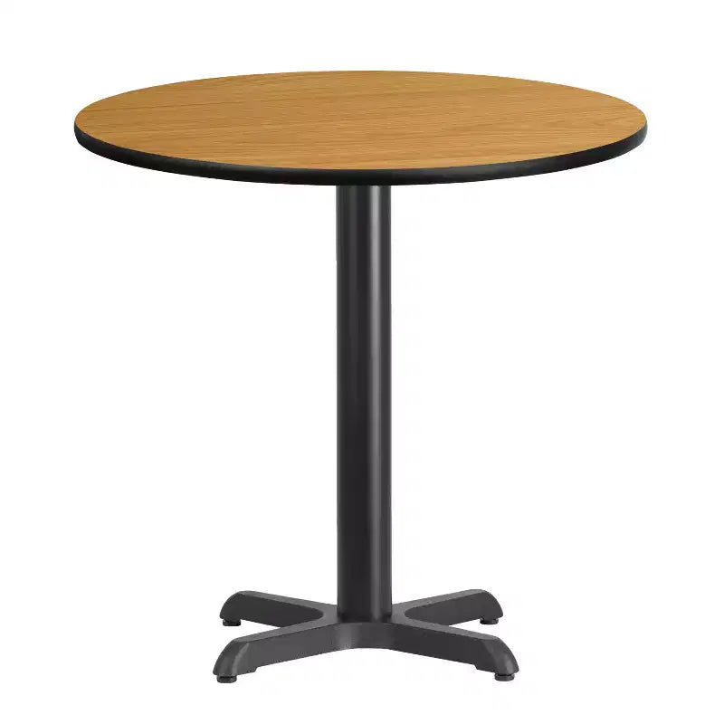 30" Round Laminate Hospitality Table with 22"x22" Cast Iron Base – 300 lb Capacity