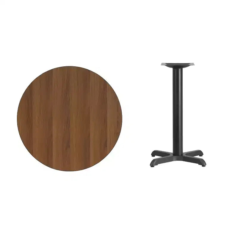 30" Round Laminate Hospitality Table with 22"x22" Cast Iron Base – 300 lb Capacity