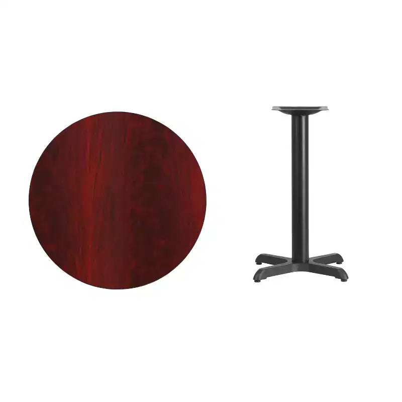 30" Round Laminate Hospitality Table with 22"x22" Cast Iron Base – 300 lb Capacity