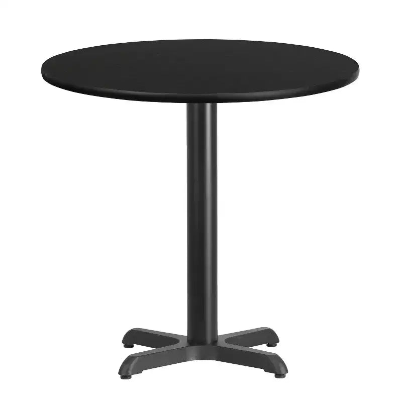 30" Round Laminate Hospitality Table with 22"x22" Cast Iron Base – 300 lb Capacity