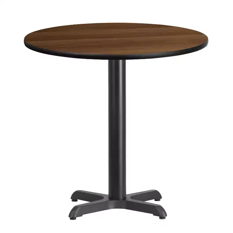 30" Round Laminate Hospitality Table with 22"x22" Cast Iron Base – 300 lb Capacity