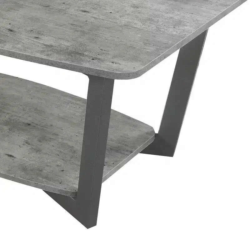 Graystone Coffee Table with Lower Shelf – MDF Top, Wood Composite Frame