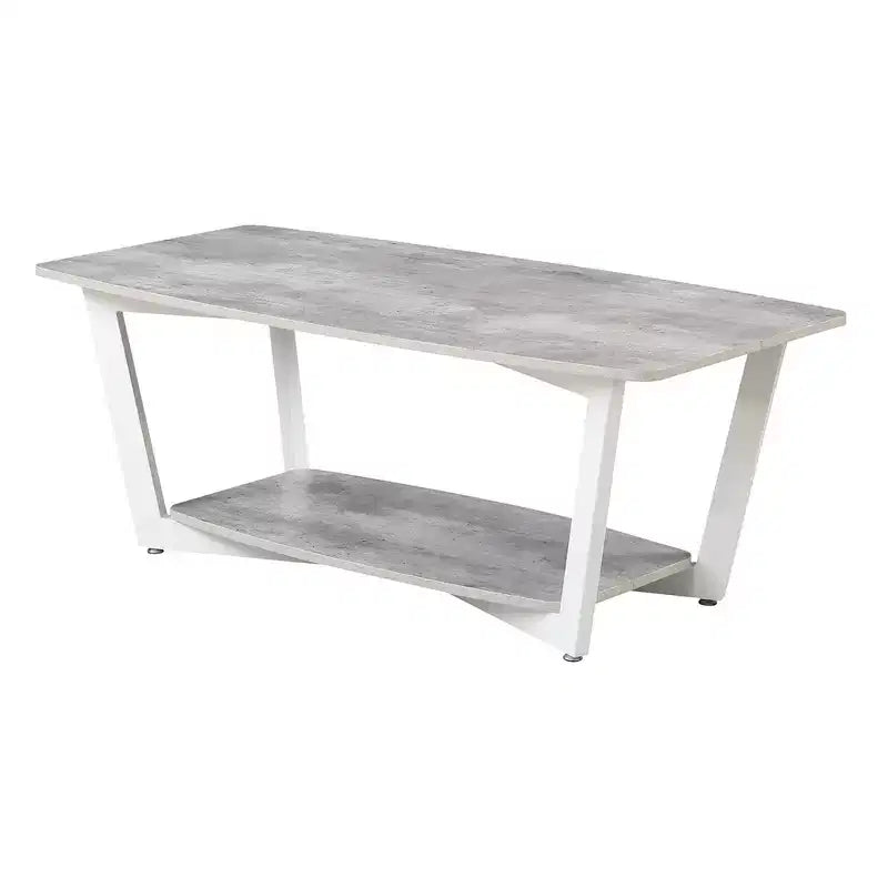 Graystone Coffee Table with Lower Shelf – MDF Top, Wood Composite Frame