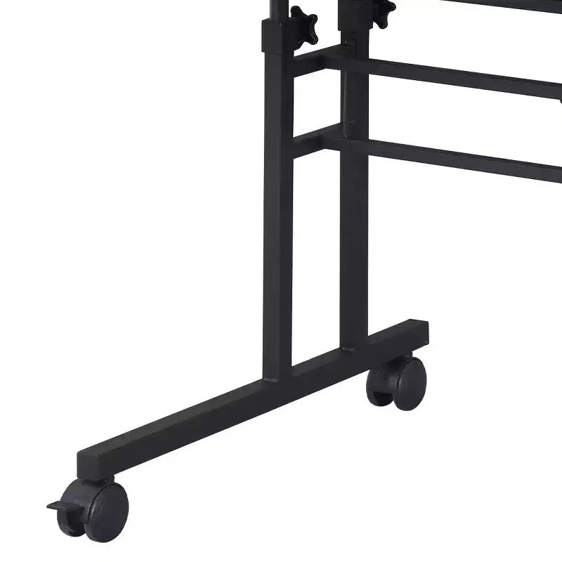 Rolling Writing Desk with Height-Adjustable Desktop & Moveable Shelf – Industrial Style