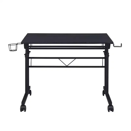 Rolling Writing Desk with Height Adjustable Desktop and Moveable Shelf - Techni Mobili