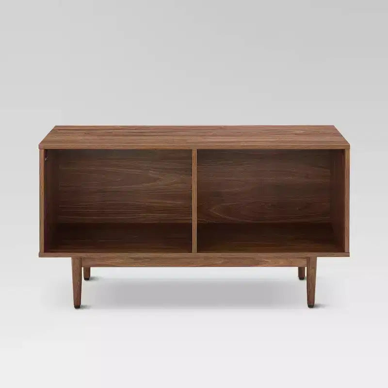 Medium Record Storage Console Cabinet – MDF & Veneer, Rubberwood Legs