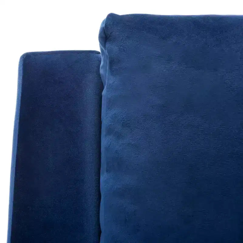 Astrid Mid-Century Arm Chair – Navy Velvet, Wood & Metal Frame, 275 lb Capacity