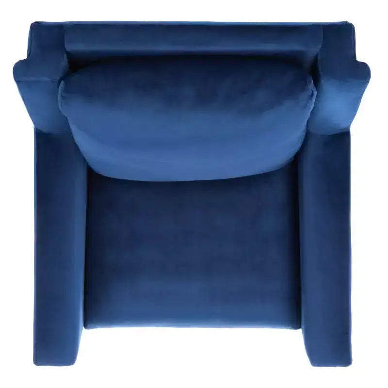 Astrid Mid-Century Arm Chair – Navy Velvet, Wood & Metal Frame, 275 lb Capacity