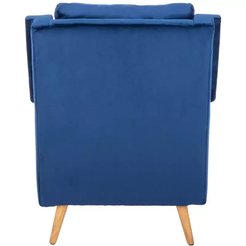 Astrid Mid-Century Arm Chair – Navy Velvet, Wood & Metal Frame, 275 lb Capacity
