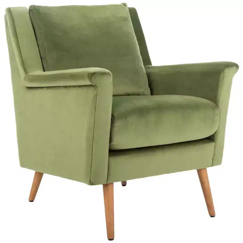 Astrid Mid-Century Arm Chair – Navy Velvet, Wood & Metal Frame, 275 lb Capacity