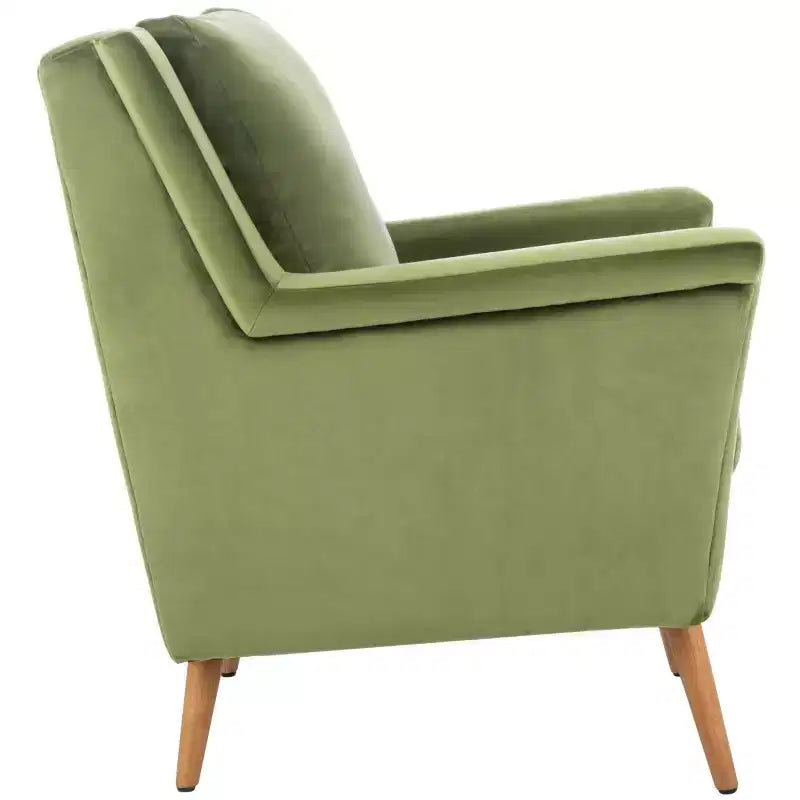 Astrid Mid-Century Arm Chair – Navy Velvet, Wood & Metal Frame, 275 lb Capacity