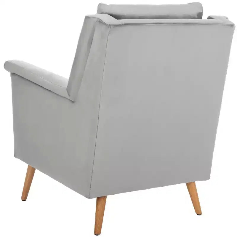 Astrid Mid-Century Arm Chair – Navy Velvet, Wood & Metal Frame, 275 lb Capacity