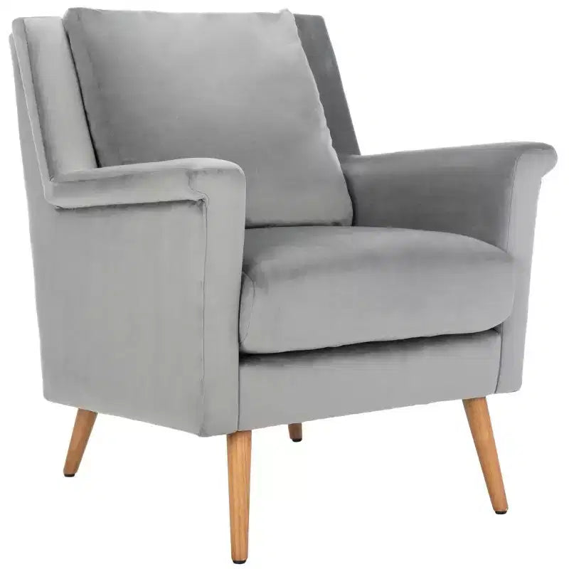 Astrid Mid-Century Arm Chair – Navy Velvet, Wood & Metal Frame, 275 lb Capacity