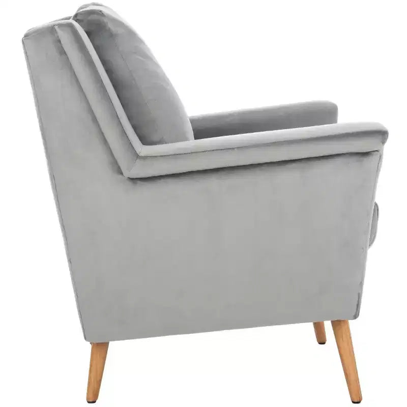 Astrid Mid-Century Arm Chair – Navy Velvet, Wood & Metal Frame, 275 lb Capacity