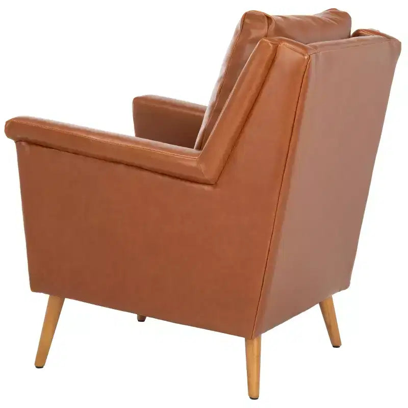 Astrid Mid-Century Arm Chair – Navy Velvet, Wood & Metal Frame, 275 lb Capacity