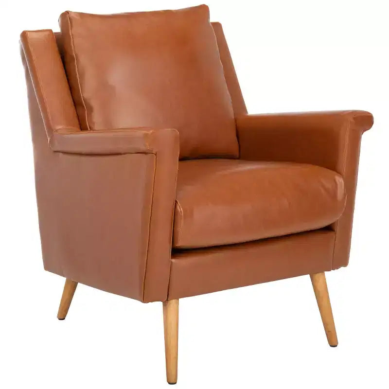 Astrid Mid-Century Arm Chair – Navy Velvet, Wood & Metal Frame, 275 lb Capacity