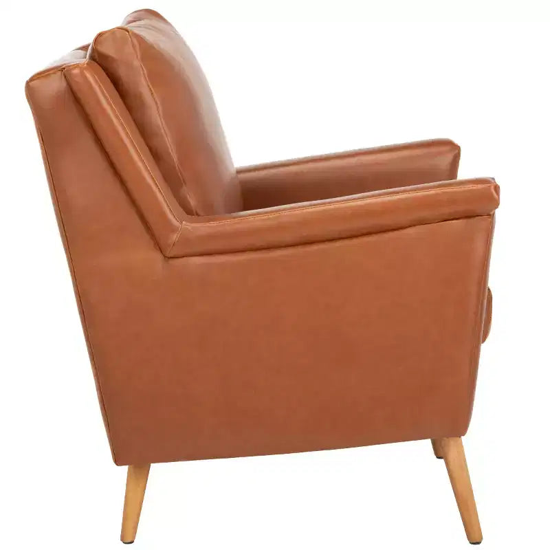 Astrid Mid-Century Arm Chair – Navy Velvet, Wood & Metal Frame, 275 lb Capacity