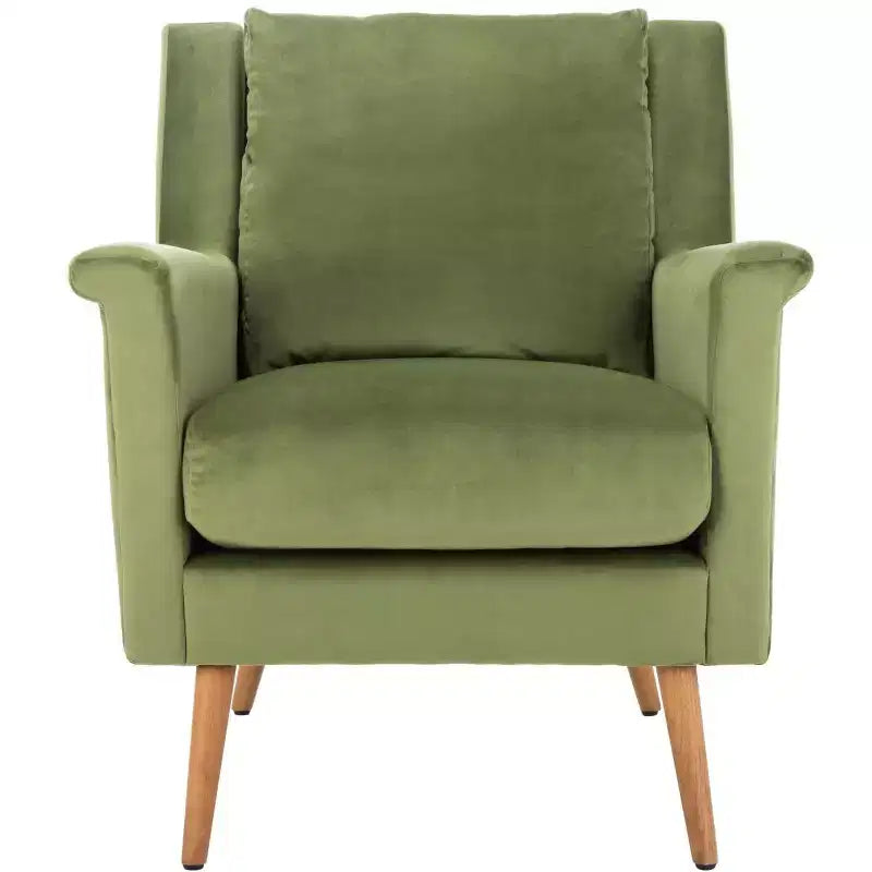 Astrid Mid-Century Arm Chair – Navy Velvet, Wood & Metal Frame, 275 lb Capacity