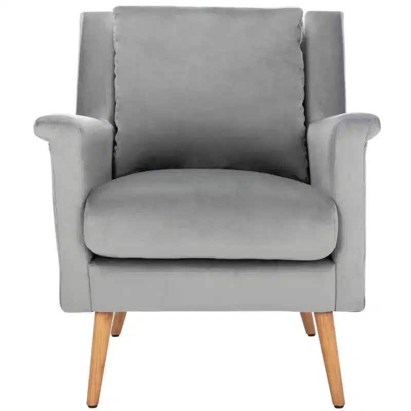 Astrid Mid-Century Arm Chair – Navy Velvet, Wood & Metal Frame, 275 lb Capacity