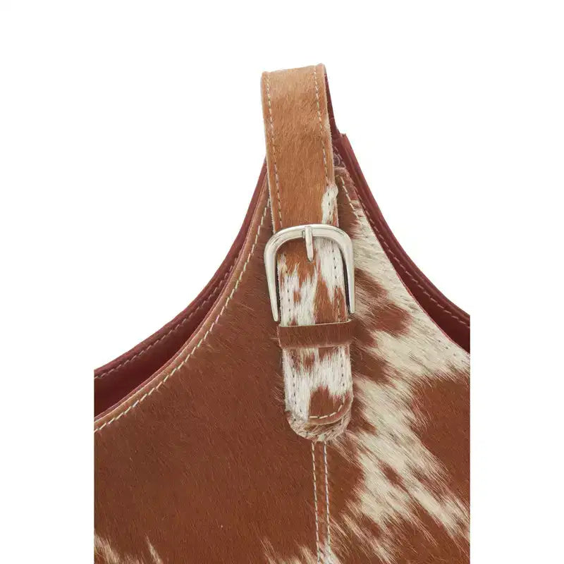 14"x16" Traditional Leather Magazine Holder with Belt Strap Handle
