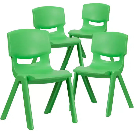 Flash Furniture 4 Pack Plastic Stackable School Chair with 15.5'' Seat Height