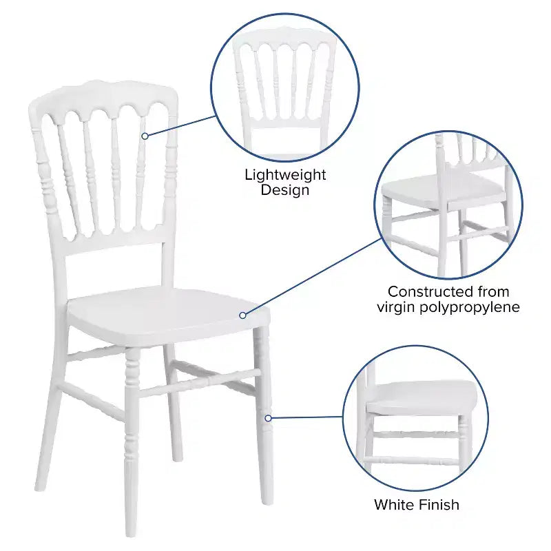 Resin Stacking Napoleon Chair – 800 lb Capacity, Indoor/Outdoor, Lightweight