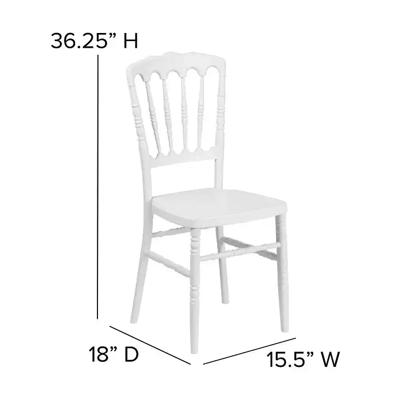 Resin Stacking Napoleon Chair – 800 lb Capacity, Indoor/Outdoor, Lightweight