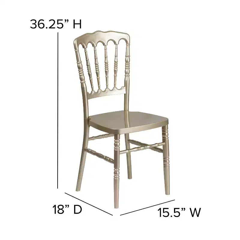 Resin Stacking Napoleon Chair – 800 lb Capacity, Indoor/Outdoor, Lightweight