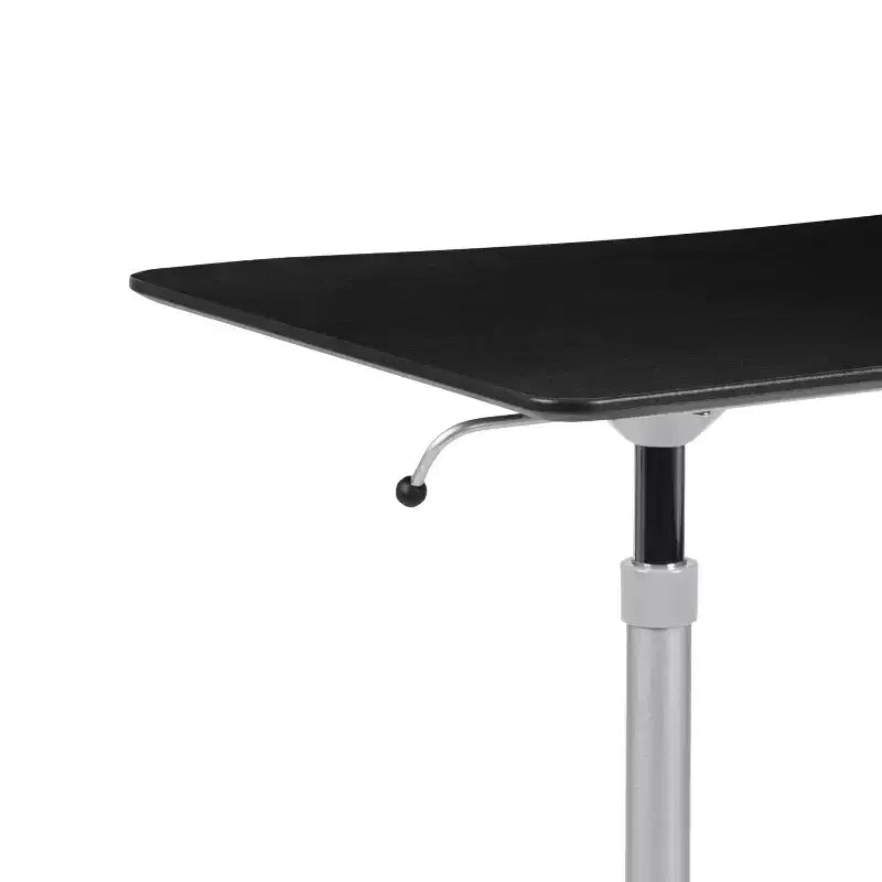 Sit-Stand Ergonomic Computer Desk with Pneumatic Height Adjustment & Locking Casters