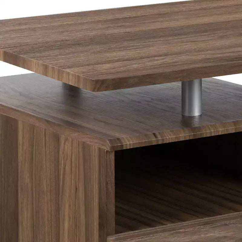 Executive Desk with 3-Drawer Pedestal & Pull-Out Keyboard Tray – Metal Frame