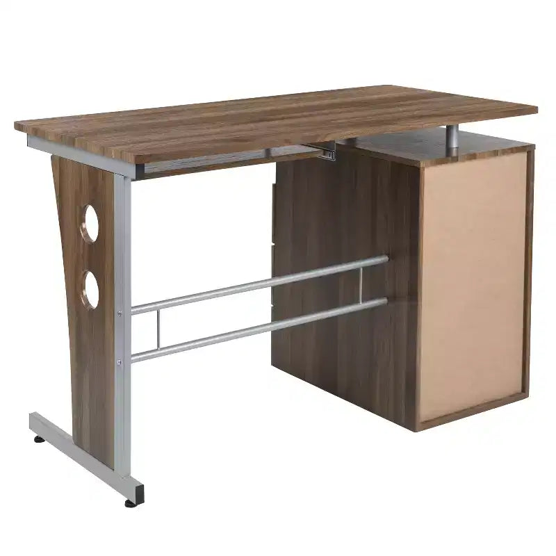 Executive Desk with 3-Drawer Pedestal & Pull-Out Keyboard Tray – Metal Frame