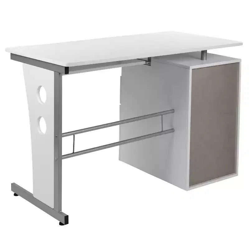Executive Desk with 3-Drawer Pedestal & Pull-Out Keyboard Tray – Metal Frame