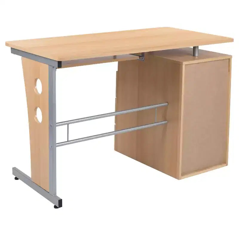 Executive Desk with 3-Drawer Pedestal & Pull-Out Keyboard Tray – Metal Frame
