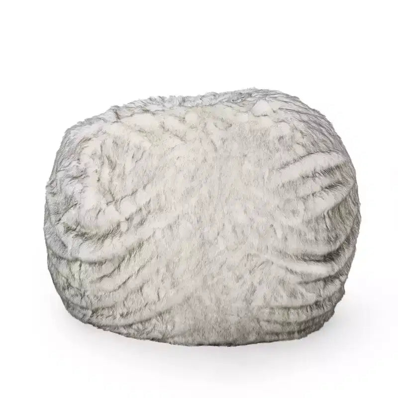 52" Modern Glam Short Faux Fur Bean Bag Chair – Indoor Lounge Seating