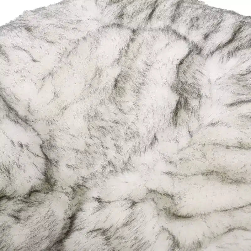 52" Modern Glam Short Faux Fur Bean Bag Chair – Indoor Lounge Seating