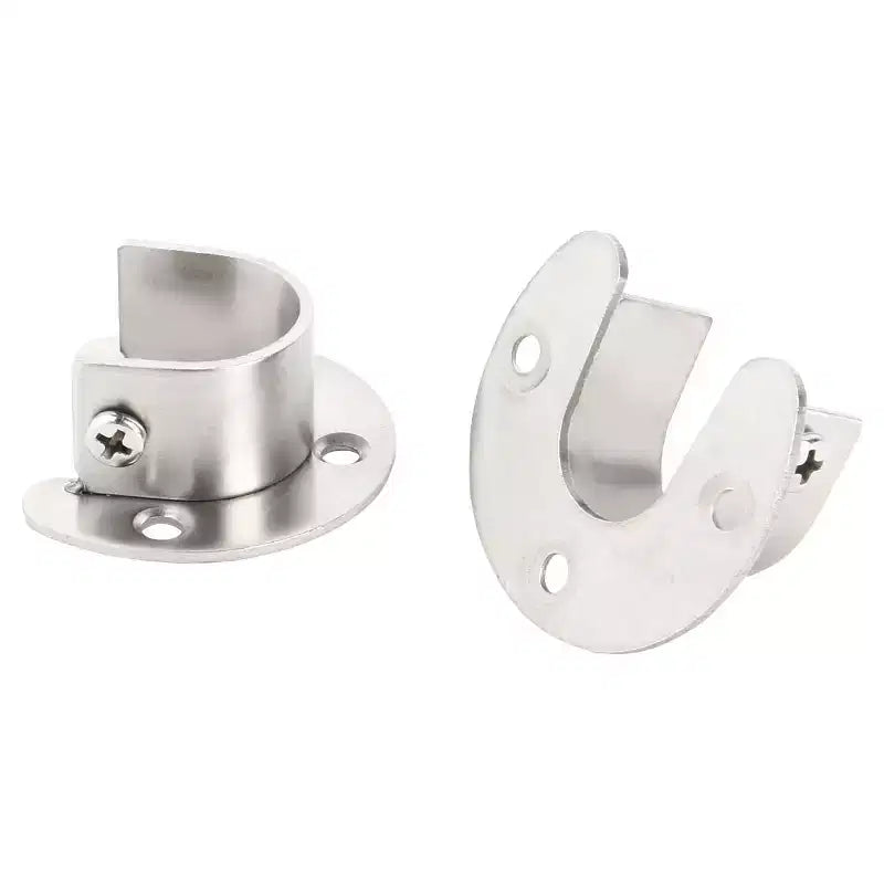 Stainless Steel Closet Rod Brackets – U-Shape, 28mm Diameter, 4 Pcs with Screws