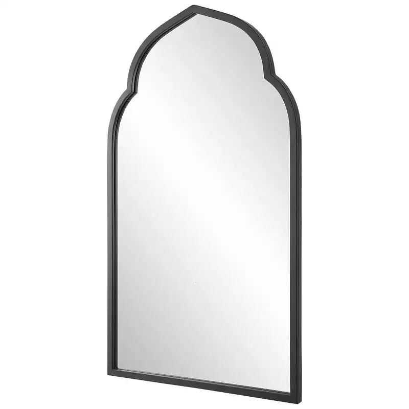 Miroir mural décoratif Arch Vanity – Cadre en fer forgé noir mat, 61 cm de large