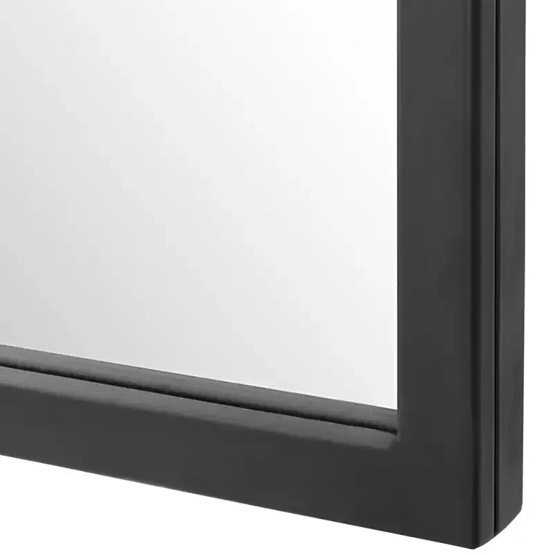 Miroir mural décoratif Arch Vanity – Cadre en fer forgé noir mat, 61 cm de large