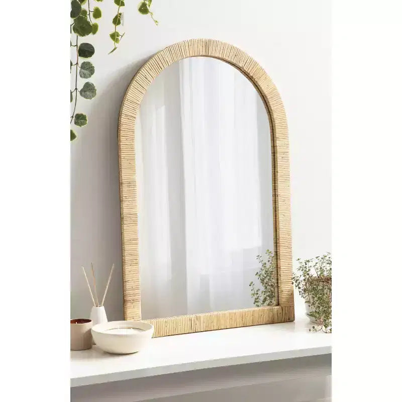 Miroir Mural Cadre Arc 20x30 Naturel